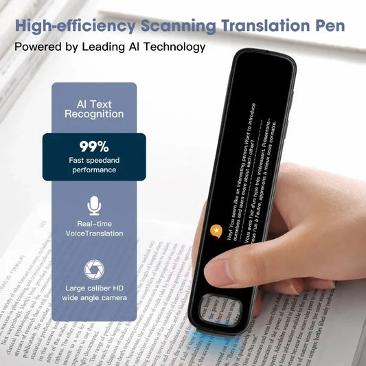 Smart AI Scan Reader Portable Voice Translator Scanner Pen Online/ Offline Voice Translation Pen 3.76Inches 142Language Online Offline Translator Dictionary
