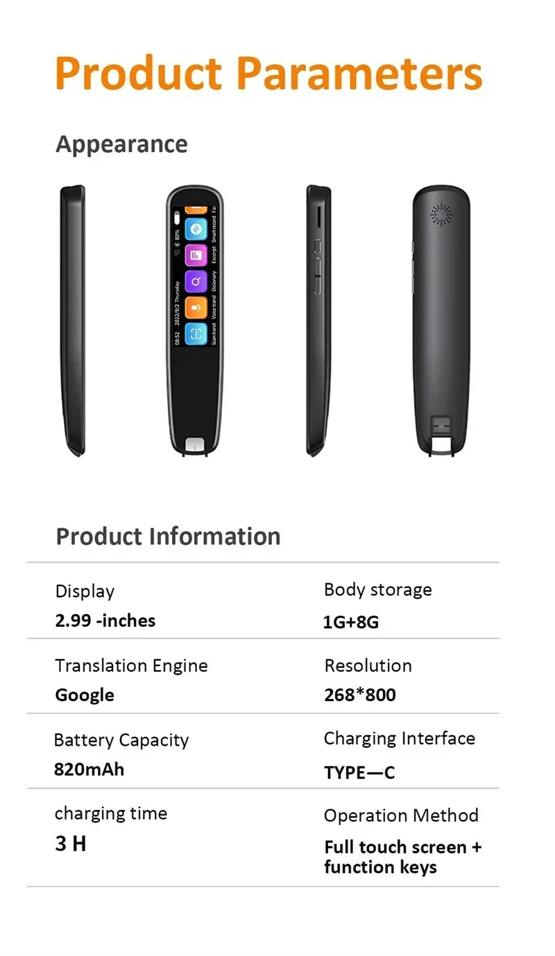 GeniusPenAI AI Translation Pen — 142 Languages | Offline Mode | Travel Translator