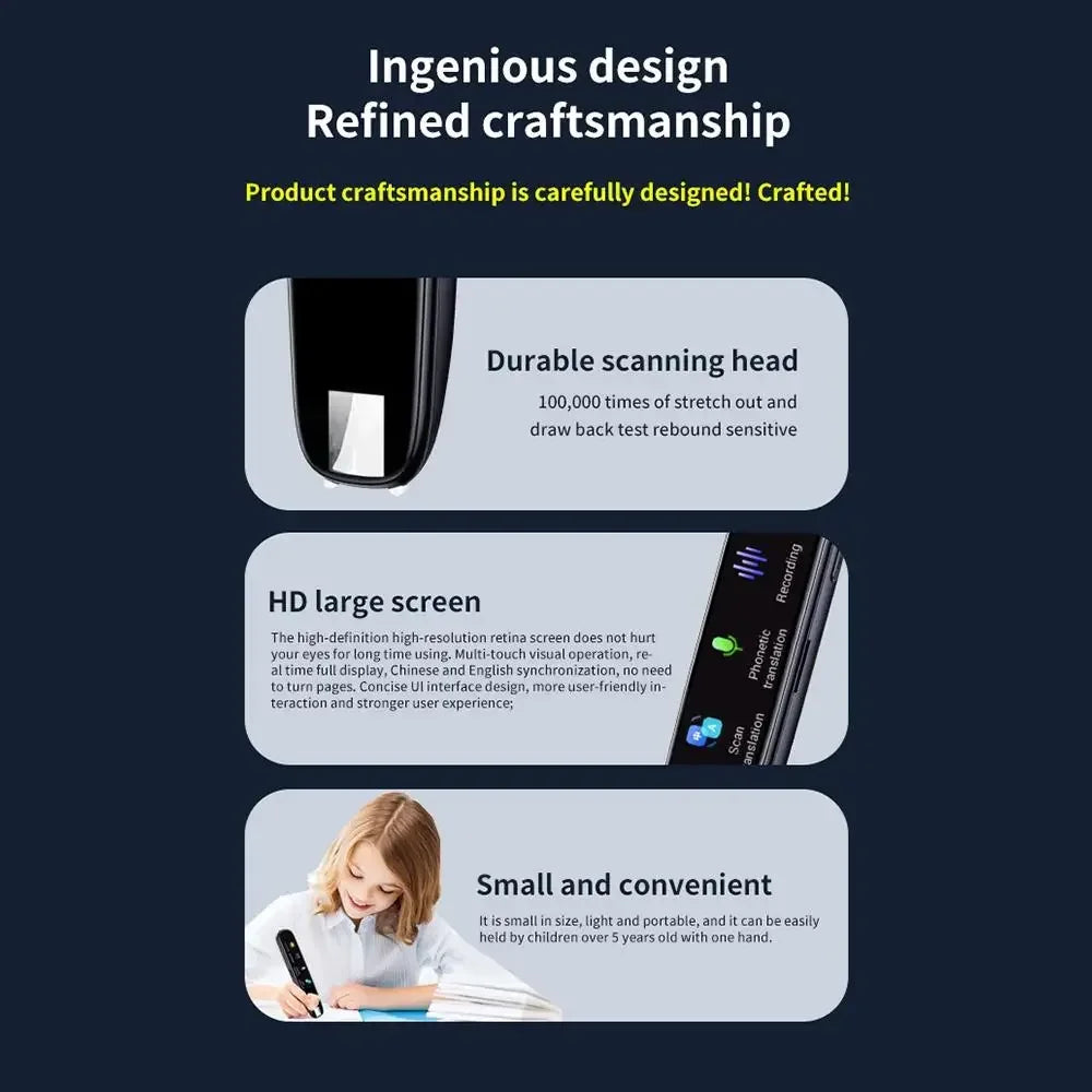 GeniusPenAI AI Scan Reader Pen — 112 Languages | Text-to-Speech | Dyslexia Support