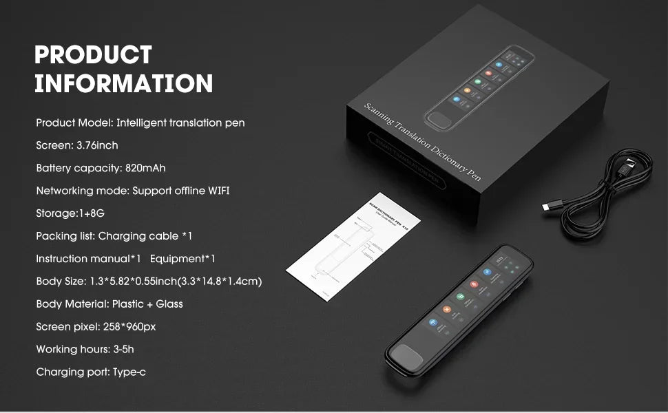 GeniusPenAI AI Translation Pen — 142 Languages | Offline Mode | Travel Translator
