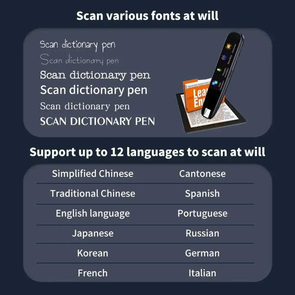 GeniusPenAI AI Scan Reader Pen — 112 Languages | Text-to-Speech | Dyslexia Support
