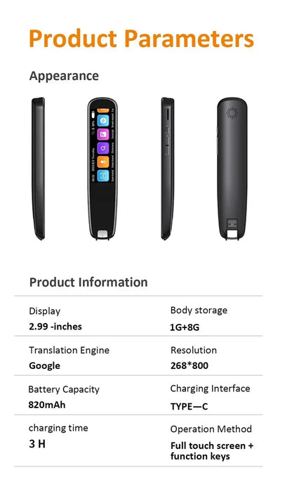 GeniusPenAI AI Translation Pen — 142 Languages | Offline Mode | Travel Translator