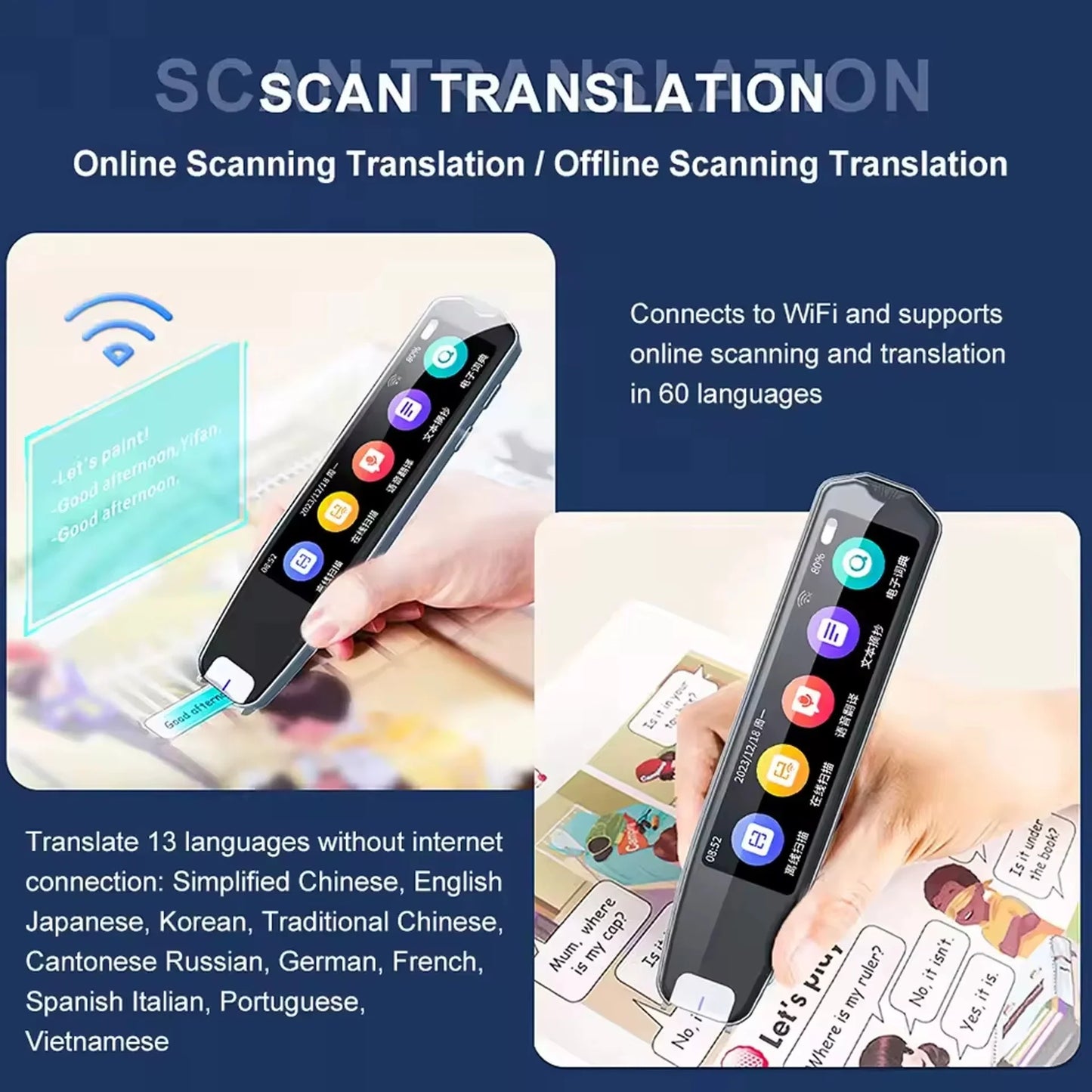 GeniusPenAI ChatGPT AI Translation Pen — 150 Languages | Point & Read | Premium